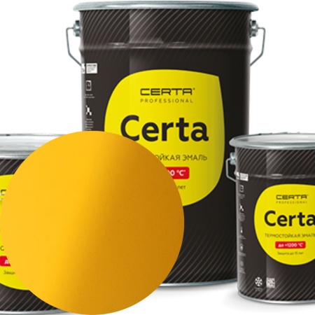 CERTA 2К (двухупаковочный)  эмаль антикоррозионная термостойкая до 600°С цвет желтый    8,6кг+0,45кг отвердитель