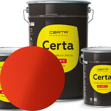 CERTA 2К (двухупаковочный)  эмаль антикоррозионная термостойкая до 600°С цвет красный 8,6кг+0,45кг отвердитель