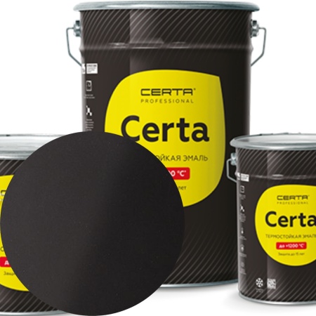 CERTA 2К (двухупаковочный) эмаль антикоррозионная термостойкая до 600°С  цвет черный 4,3 кг+0,225кг отвердитель