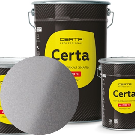 CERTA 2К (двухупаковочный)  эмаль антикоррозионная термостойкая до 600°С цвет серебристый  4,3 кг+0,225кг отвердитель