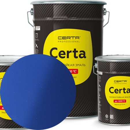 CERTA 2К (двухупаковочный)  эмаль антикоррозионная термостойкая до 600°С цвет синий  8,6кг+0,45кг отвердитель